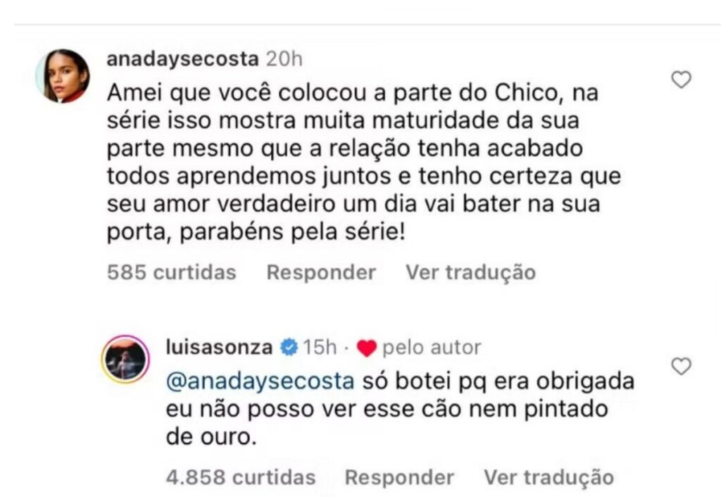 Comentário Luísa Sonza (Reprodução/Instagram)