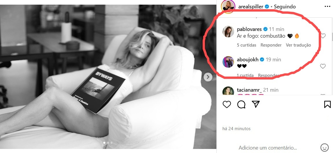 Pablo Vares e Nizam comentam foto de Letícia Spiller (Reprodução/Instagram)